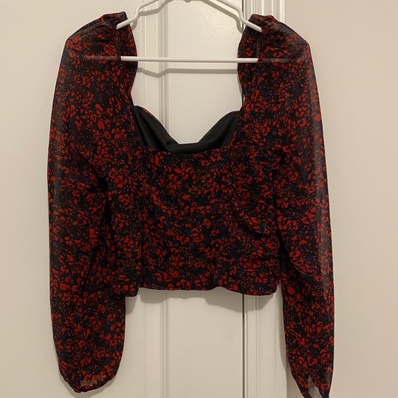 Shirt/ Blouse | Brand: Dynamite | Size: S | Colour: black with red and blue | - Picture 2 of 5